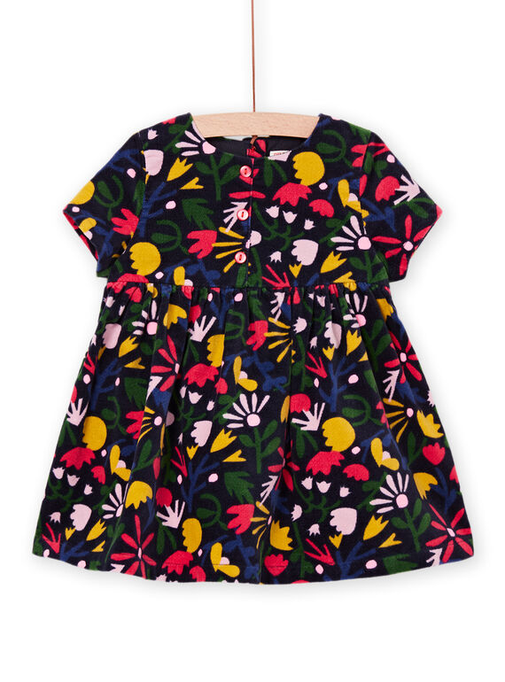 Vestido de terciopelo palatino con estampado floral PIMUROB1 / 22WG09R1ROBC243
