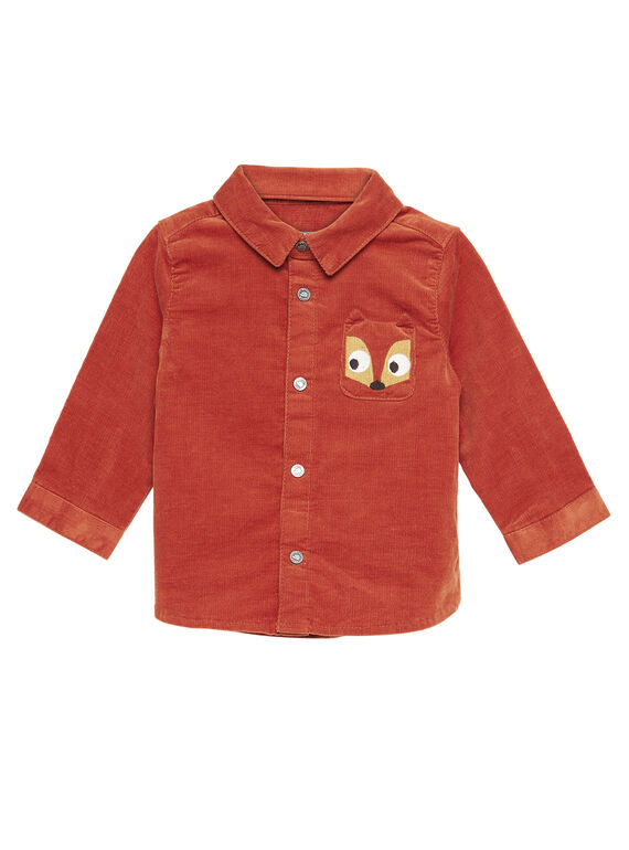 Camisa de pana de color rojizo para bebé niño GUBRUCHEM / 19WG10K1CHM408