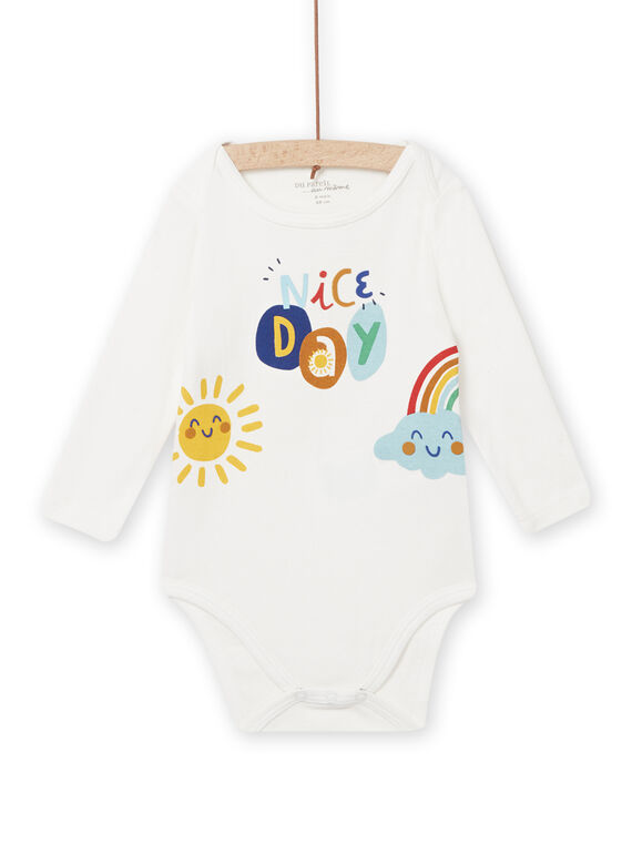 Body de color crudo con estampado de sol y arcoíris de colores para bebé niño NEGABODEME / 22SH14I9BDL001