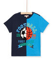Camiseta azul marino y azul para niño LOHATI1 / 21S902X2TMC705