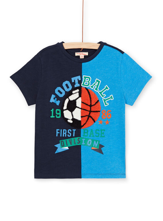 Camiseta azul marino y azul para niño LOHATI1 / 21S902X2TMC705