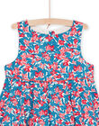 Vestido largo azul y rosa con estampado de flores RABLEROB1 / 23S90133ROB001