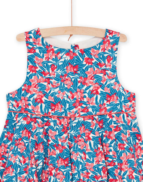 Vestido largo azul y rosa con estampado de flores RABLEROB1 / 23S90133ROB001