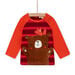 Camiseta de color coral, rojo y marrón con estampado de oso para bebé niña