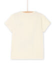 Camiseta crema con estampado de jirafa ROJUNTI5 / 23S902U5TMCA002