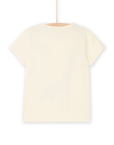 Camiseta crema con estampado de jirafa ROJUNTI5 / 23S902U5TMCA002