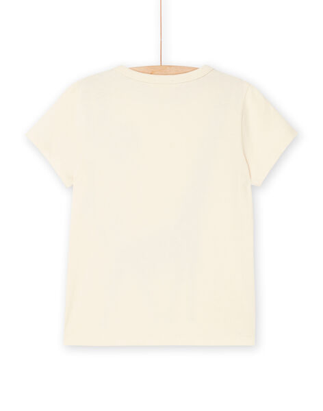 Camiseta crema con estampado de jirafa ROJUNTI5 / 23S902U5TMCA002
