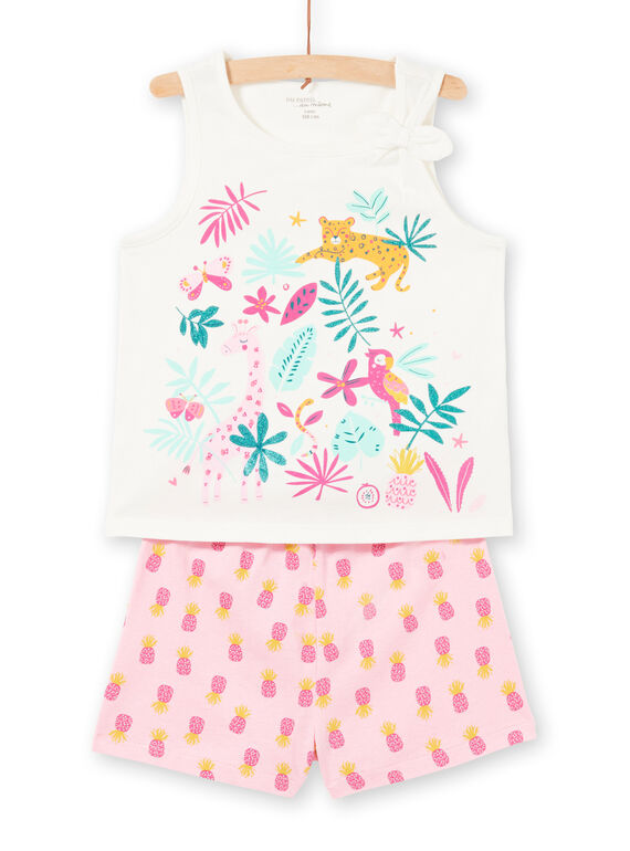Pijama de color crudo y rosa para niña LEFAPYJPIN / 21SH11C9PYJ001