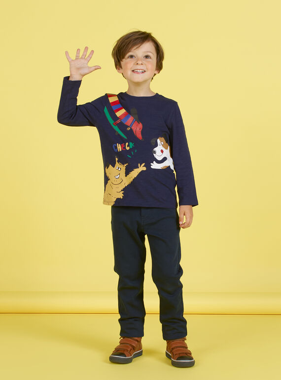 Pantalón de color azul noche para niño MOMIXPAN / 21W902J1PAN717