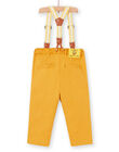 Pantalón amarillo y tirantes de rayas, para bebé niño LUBALPAN / 21SG10O1PAN117