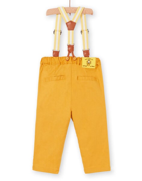 Pantalón amarillo y tirantes de rayas, para bebé niño LUBALPAN / 21SG10O1PAN117