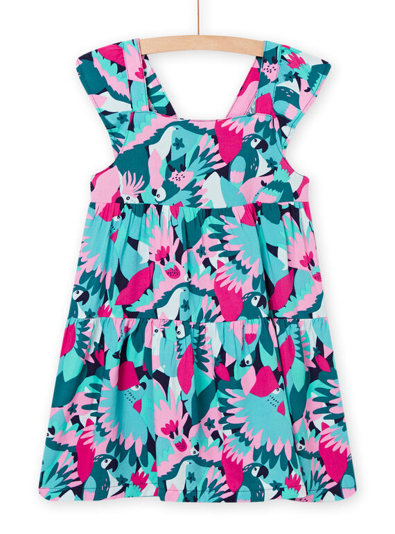 Vestido azul zafiro y rosa para niña NAJOROB7 / 22S901C5ROBC211