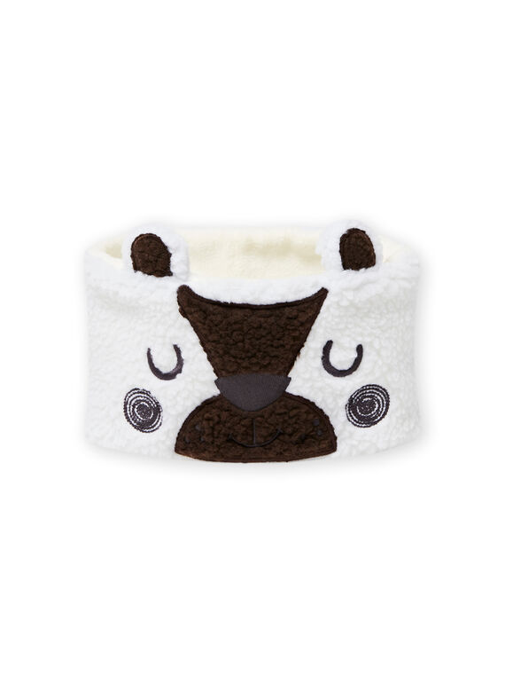 Cuello de color crudo con estampado de oso de sherpa para bebé niño MYUGROSNO / 21WI1061SNO001