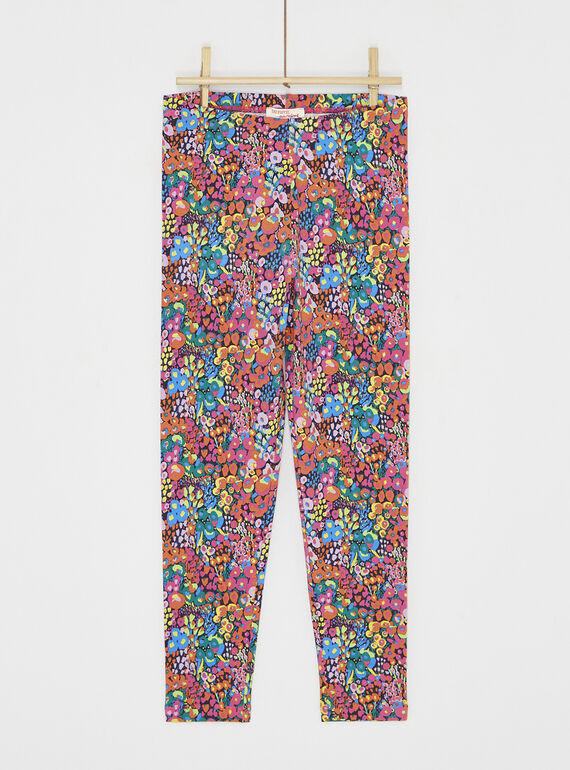 Leggings azul oscuro con estampado floral SYALINLEG / 23WI01H1CAL713