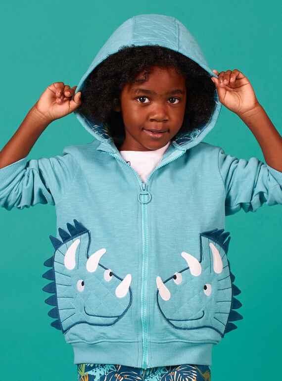 Sudadera con capucha de color azul para niño LOVERGIL / 21S902Q1GIL204