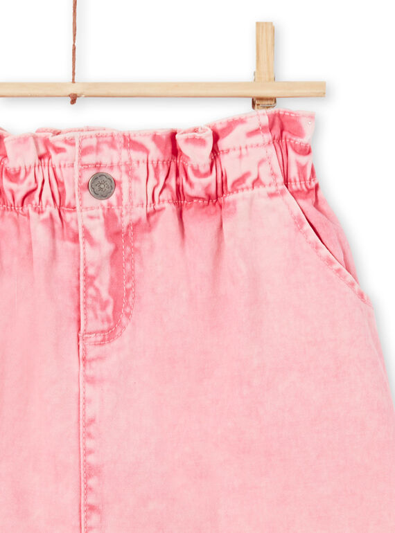 Falda vaquera de color rosa para niña MAKAJUP1 / 21W901I1JUPD305