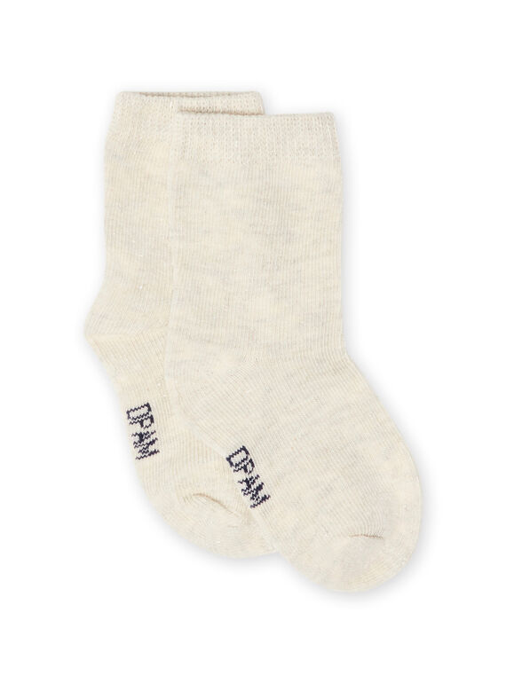 Calcetines de color beige jaspeado para bebé niña MYIJOSOQLU3 / 21WI0913SOQA011