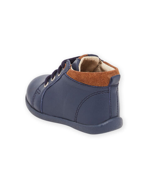 Botitas de piel lisa azul marino con suela fina PUBOTICHIC / 22XK3873D0F070