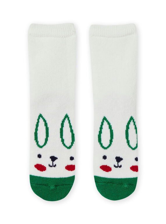 Calcetines de color crudo con estampado de conejo para bebé niño MYUJOCHOB2 / 21WI1018SOQ001