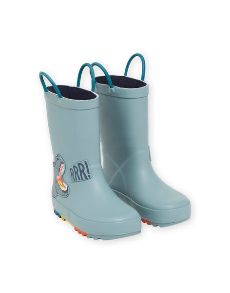 Botas de agua de color azul verdoso con parche de dinosaurio ROPLUIDINO / 23KK3611D0C600