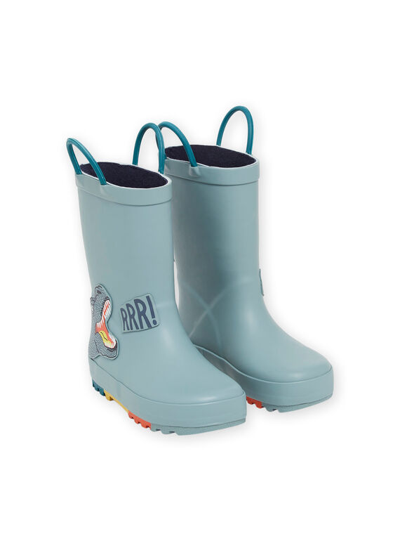 Botas de agua de color azul verdoso con parche de dinosaurio ROPLUIDINO / 23KK3611D0C600