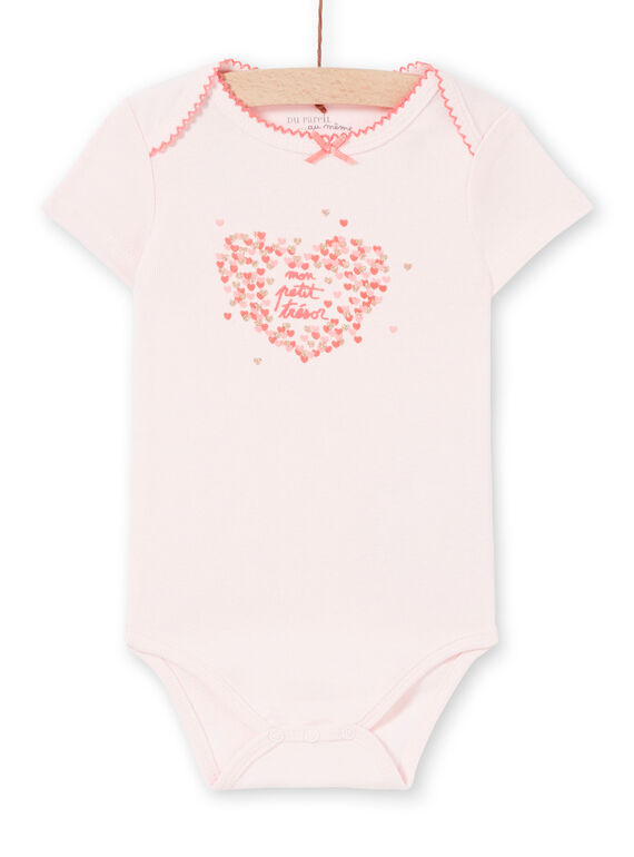 Body de manga corta con estampado de corazón irisado para bebé niña LEFIBODTRE / 21SH1324BDLD322