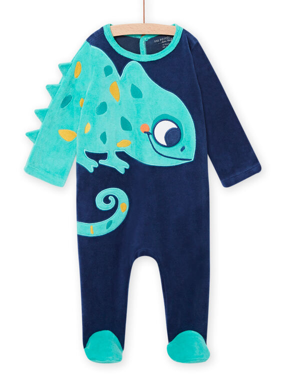 Pelele de terciopelo con estampado de camaleón para bebé niño NEGAGRECAM / 22SH14E2GRE716