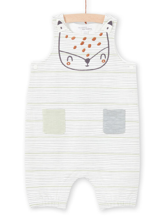 Peto de color crudo y verde de rayas unisex para recién nacido MOU1SAL2 / 21WF0541SAL001