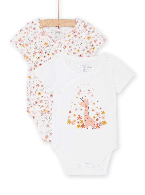 Pack de 2 bodis de color blanco con dibujo y estampado de fantasía ROU2BOD4 / 23SF03I1BDN000