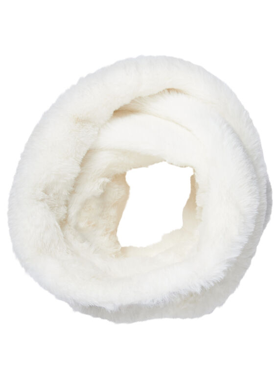 Snood de doble vuelta de color gris con estampado floral e interior de sherpa para niña JYAVISNOO / 20SI01D1SNO943