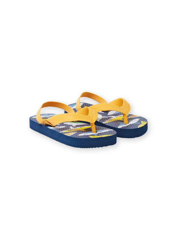 Chanclas de color azul marino con estampado de tiburones para niño LGTONGSHARK / 21KK3663D01070