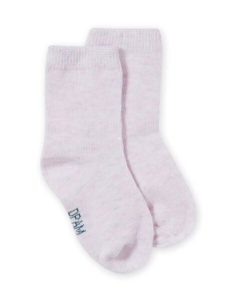 Calcetines de color rosa jaspeado con brillo para bebé niña MYIJOSOQLU1 / 21WI0914SOQ632