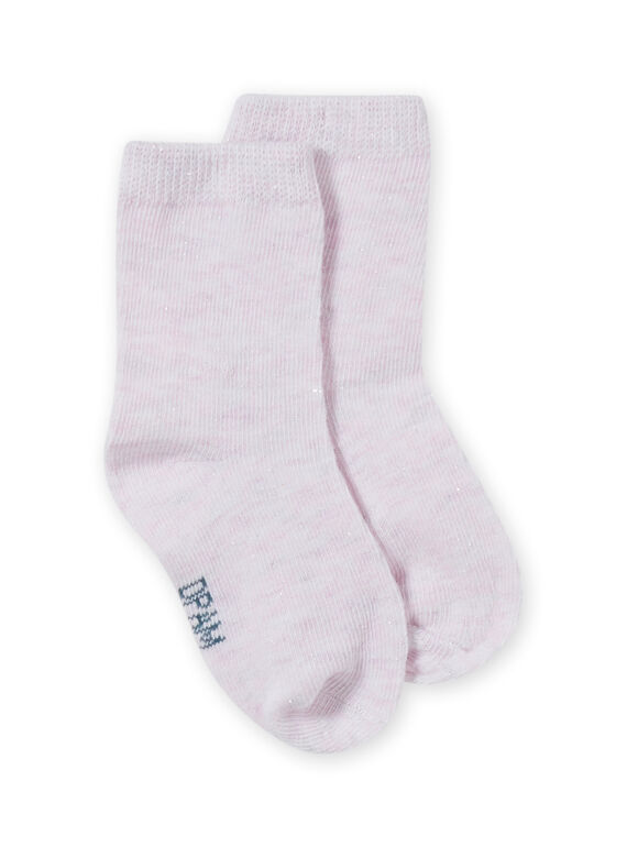 Calcetines de color rosa jaspeado con brillo para bebé niña MYIJOSOQLU1 / 21WI0914SOQ632