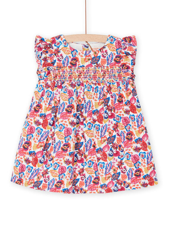Vestido crudo con estampado floral RIJUNROB3 / 23SG09U1ROB001