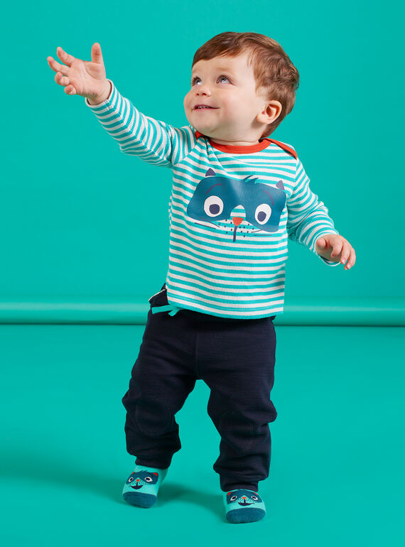 Pantalón de chándal de color azul noche para bebé niño MUTUPAN2 / 21WG10K2PANC234