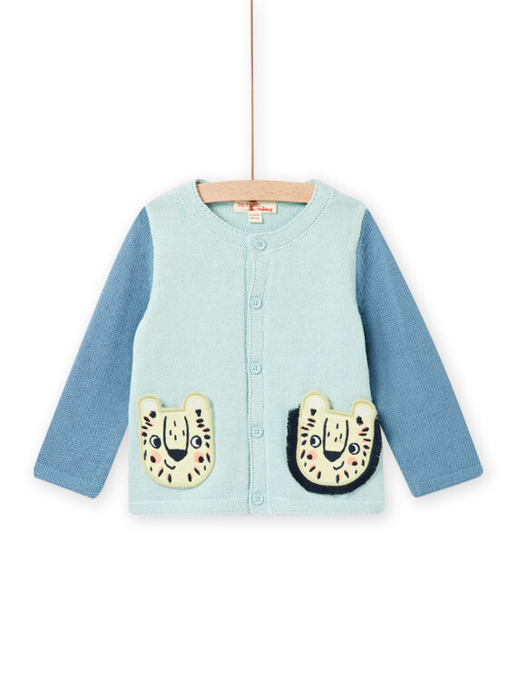 Cárdigan de punto de colores con dibujo de animales para bebé niño NUMOGIL / 22SG10N1GILG632
