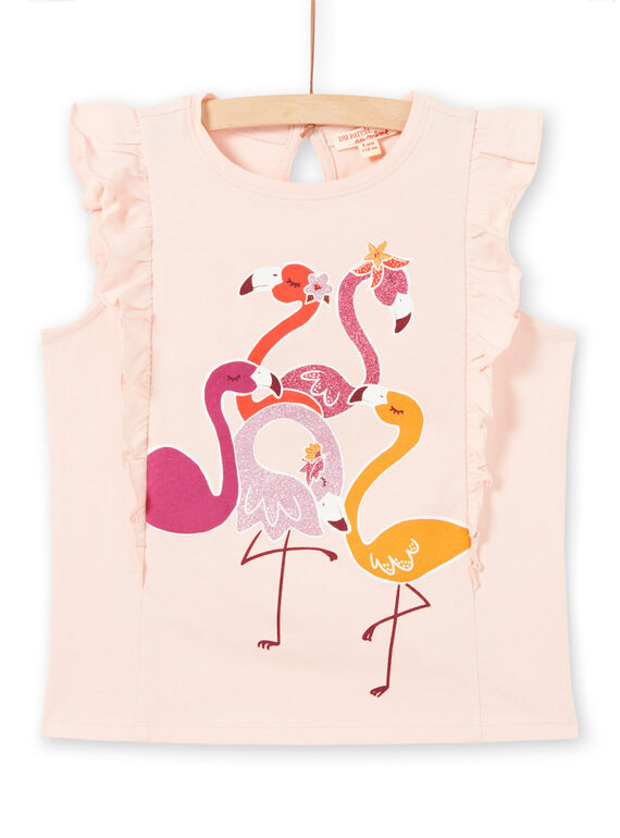 Camiseta de tirantes avolantada con estampado de flamencos LATERDEB1 / 21S901V1DEBD322