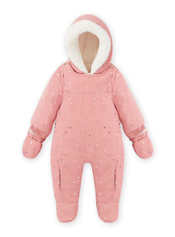 Buzo rosa con capucha de lunares para bebé niña MIKAPIL / 21WG0961PIL303