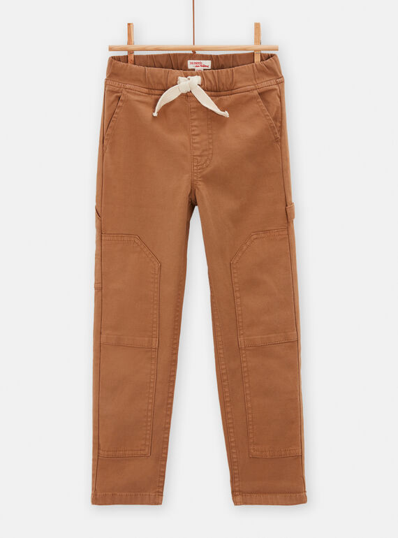 Pantalón marrón con corte en las rodillas para niño TOCRIPAN1 / 24S902L1PANI807
