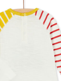 Camiseta de color crudo y amarillo de algodón para bebé niño LUNOTEE3 / 21SG10L1TML001