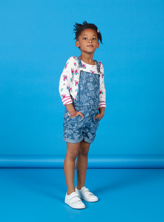 Peto vaquero de color azul y blanco, con estampado floral LANAUSAC / 21S901P1SACP274