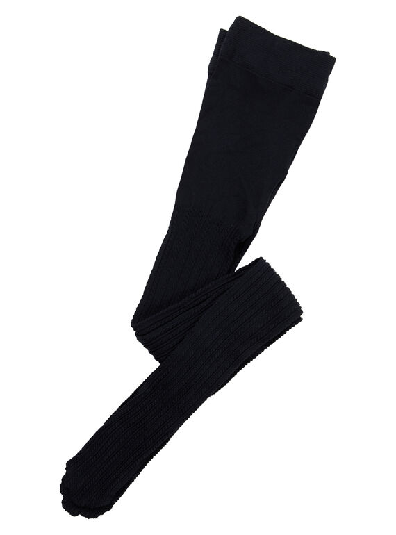 Leotardos de color negro de poliamida con trenzado para niña JYAESYCOL1 / 20SI0166COL090
