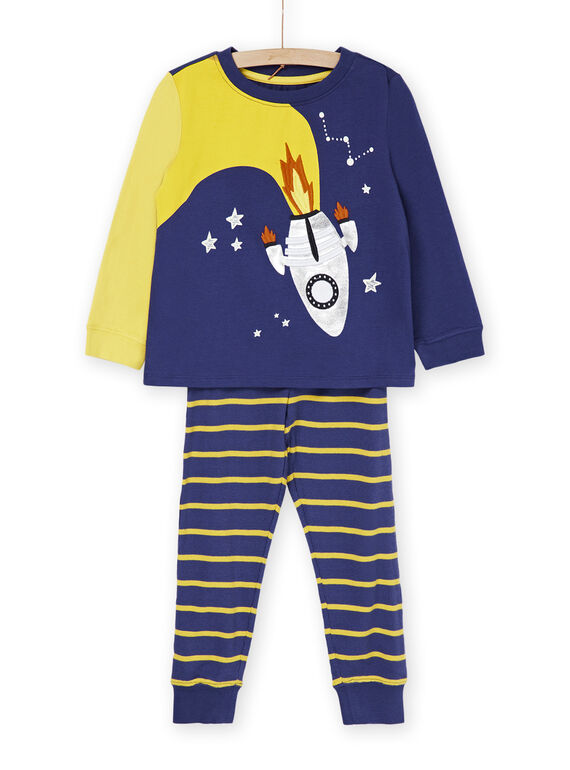Pijama de color azul y amarillo con estampado de cohete REGOPYJFUZ / 23SH12D8PYJ708