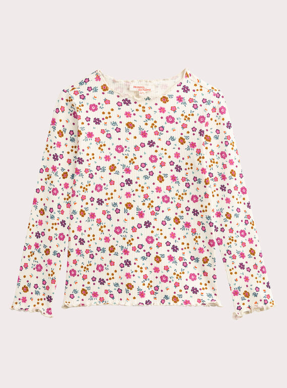 Camiseta estampada floral para niña  VAJOUTEE1 / 24W901J4TML001
