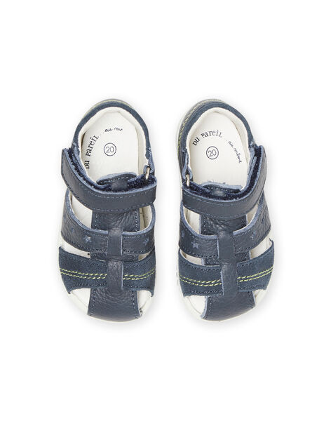 Sandalias de piel azul marino para bebé niño NUSANDILAN / 22KK3845D0E070