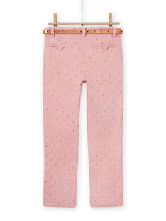 Pantalón de color rosa viejo de lunares para niña MASAUPANT2 / 21W901P1PAN303