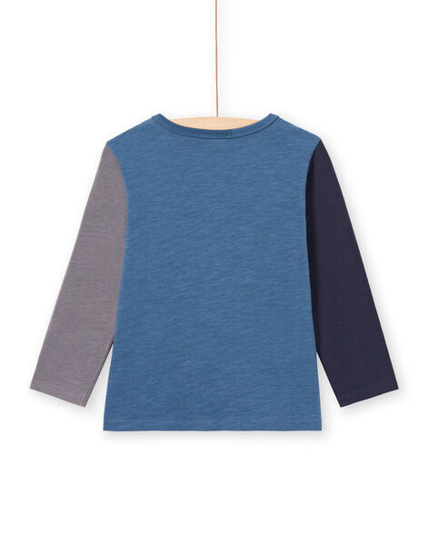 Camiseta de manga larga azul con estampado de dinosaurios para niño MOPATEE2 / 21W902H2TML219