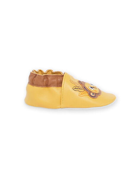 Patucos de piel de color amarillo con parche de mono RUCHOSMONK / 23KK3843D3S010