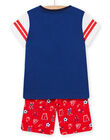 Pijama de camiseta y short con estampado de fútbol azul eléctrico para niño NEGOPYCFOOT / 22SH12H3PYJ217