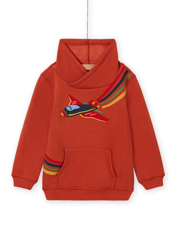 Sudadera naranja con estampado de avión colorido para niño MOCOSWE / 21W902L1SWE408